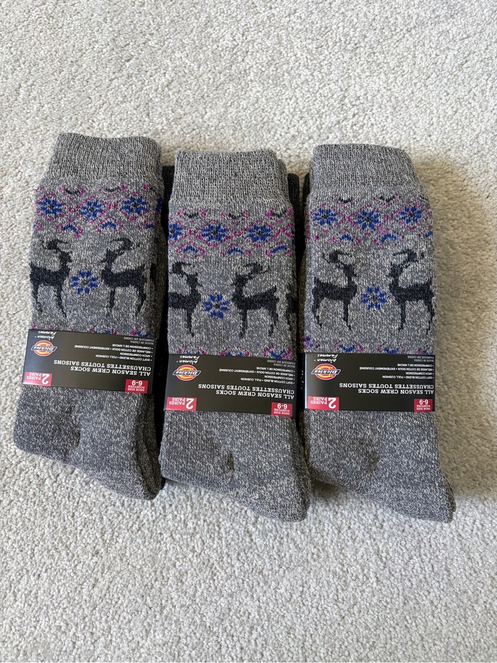 🔥🆕🔥 Dickies Women’s All Season Crew Socks - 3 Packs (6 Pairs Total)